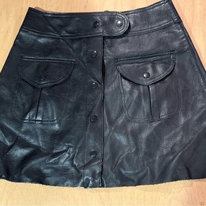 Zara Faux Black Leather Mini Skirt